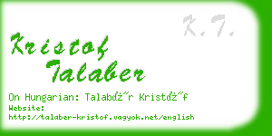 kristof talaber business card